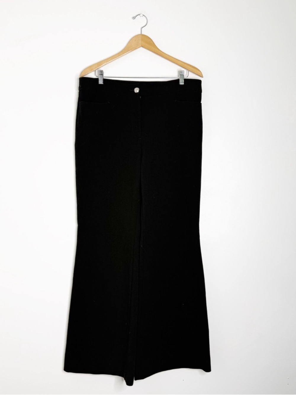Talbots Providence Pants Size 12 Black Wide Leg Trouser Career Pants Flare